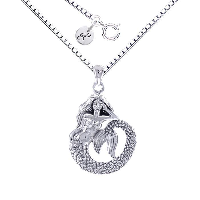 Mermaid Silver Necklace Set TSE691 - Jewelry