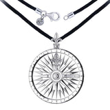 Compass Rose Silver Necklace Set TSE693 - Jewelry