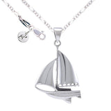 Rushing on a sea adventure ~ Sail Boat Silver Pendant with Chain Set TSE695