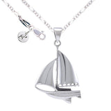 Sail Boat Silver Necklace Set TSE695 - Jewelry