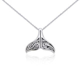 Silver Aboriginal Whale Tail Pendant and Chain Set TSE747