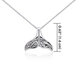 Silver Aboriginal Whale Tail Pendant and Chain Set TSE747 - Jewelry