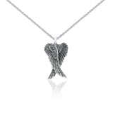 Small Silver Angel Wings Pendant and Chain Set TSE760