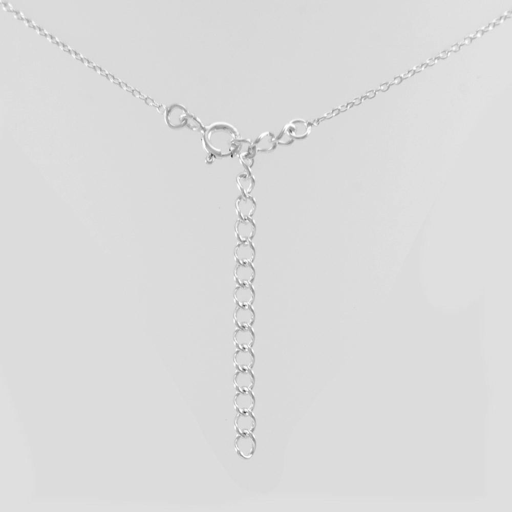 Silver Meditation Silhouette Chakra Gemstone Pendant and Chain Set TSE776 - Jewelry