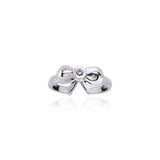 Tied Ribbon Sterling Silver With Gemstone Ring TTR063 - Jewelry