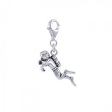 Diver Sterling Silver Clip On Charm TWC159 - Jewelry