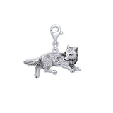 Celtic Wolf Silver Clip on Charm TWC167