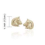 Horses 14k Gold Vermeil Post Earrings VER931 - Jewelry