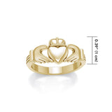 Irish Claddagh Gold Vermeil Ring VMG058 - Jewelry