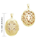 Celtic Cross Gold Vermeil Aroma Locket VPD1414 - Jewelry