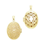Celtic Knotwork Gold Vermeil Aroma Locket Pendant VPD1415 - Jewelry