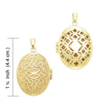 Celtic Knotwork Gold Vermeil Aroma Locket Pendant VPD1415 - Jewelry