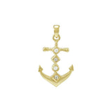 Anchor 14K Gold Vermeil Pendant with Gemstone VPD4047