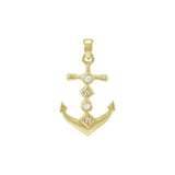 Anchor Gold Vermeil Pendant with Gemstone VPD4047 - Jewelry
