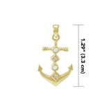 Anchor Gold Vermeil Pendant with Gemstone VPD4047 - Jewelry