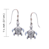 Sea Turtle Sterling Silver Earrings WE089 - Jewelry
