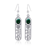 Silver Flower and Gem Earrings WE222