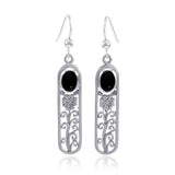 Silver Flower and Gem Earrings WE222 - Jewelry