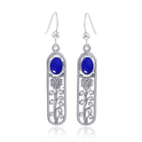 Silver Flower and Gem Earrings WE222 - Jewelry