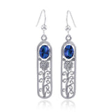 Silver Flower and Gem Earrings WE222 - Jewelry