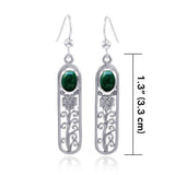 Silver Flower and Gem Earrings WE222 - Jewelry