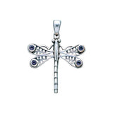 Dragonfly Sterling Silver Pendant with Gemstone WP024