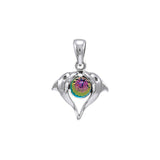 Dolphin Love Sterling Silver Pendant WP066 - Jewelry