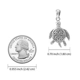 Celtic Sea Turtle 14K White Gold Pendant WPD082 - Jewelry