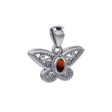 Life's colorful transformation ~ 14K White Gold Jewelry Butterfly Pendant with Gemstone WPD3685 - Jewelry