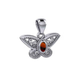 Life's colorful transformation ~ 14K White Gold Jewelry Butterfly Pendant with Gemstone WPD3685