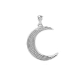 Celtic Crescent Moon 14K White Gold Pendant WPD4201 - Jewelry