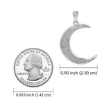 Celtic Crescent Moon 14K White Gold Pendant WPD4201 - Jewelry