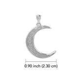 Celtic Crescent Moon 14K White Gold Pendant WPD4201 - Jewelry