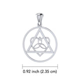 Life’s worth the healing and inspiration ~ Celtic AA Symbol 14K White Gold Pendant Jewelry WPD518 - Jewelry