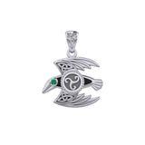 Behind the Mystery of the Mythical Raven 14K White Gold Jewelry Pendant with Gemstone WPD5381 - Jewelry