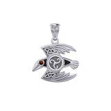 Behind the Mystery of the Mythical Raven 14K White Gold Jewelry Pendant with Gemstone WPD5381 - Jewelry
