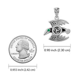 Behind the Mystery of the Mythical Raven 14K White Gold Jewelry Pendant with Gemstone WPD5381 - Jewelry