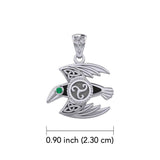Behind the Mystery of the Mythical Raven 14K White Gold Jewelry Pendant with Gemstone WPD5381 - Jewelry