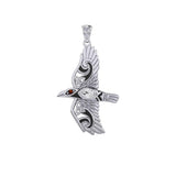 Mythical Raven 14K White Gold Jewelry Pendant with Gemstone WPD5382 - Jewelry