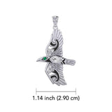 Mythical Raven 14K White Gold Jewelry Pendant with Gemstone WPD5382 - Jewelry