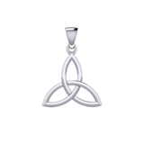 Celtic Trinity Knot 14K White Gold Pendant Small Size WPD5607 - Jewelry