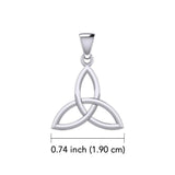 Celtic Trinity Knot 14K White Gold Pendant Small Size WPD5607 - Jewelry
