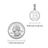 Bitcoin 14K White Gold Small Pendant WPD5863 - Jewelry