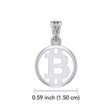 Bitcoin 14K White Gold Small Pendant WPD5863 - Jewelry