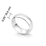 Smooth Sterling Silver Wedding Ring WR076 - Jewelry