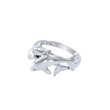 Twin Dolphin Silver Ring WR205 - Jewelry