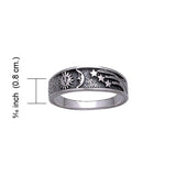 Sun Moon and Stars Sterling Silver Ring WR215 - Jewelry