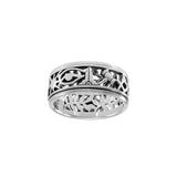 Uncovering the Natural Sense of Masonry in 14K White Gold Spinner Ring WRI1616