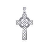 Modern Celtic Cross 14K White Gold Pendant WTP1031 - Jewelry