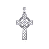 Modern Celtic Cross 14K White Gold Pendant WTP1031